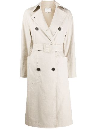 vince linen trench coat