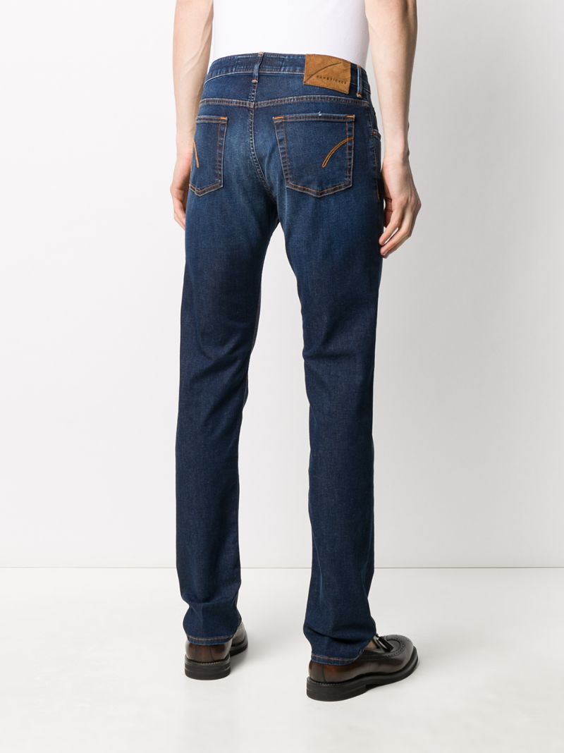 Shop Hand Picked High Rise Straight-leg Jeans In Blue