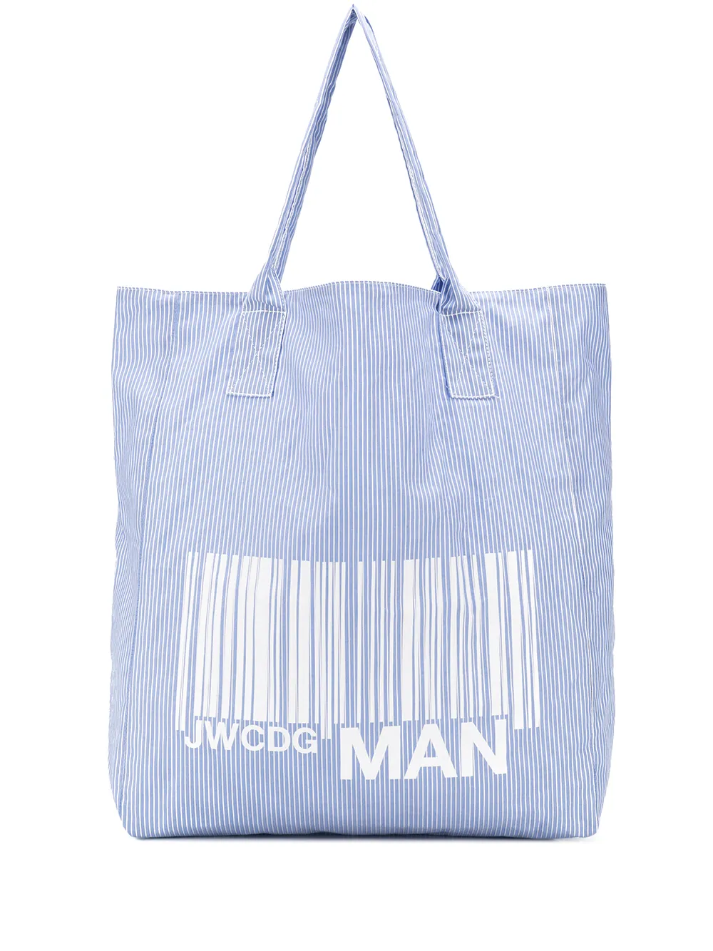 

Junya Watanabe tote con motivo de código de barras - Azul