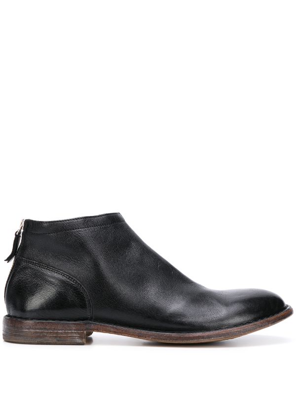 black leather ankle boots low heel