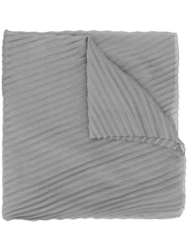 Emporio Armani Elegant Pleated Stole Essential in Silver