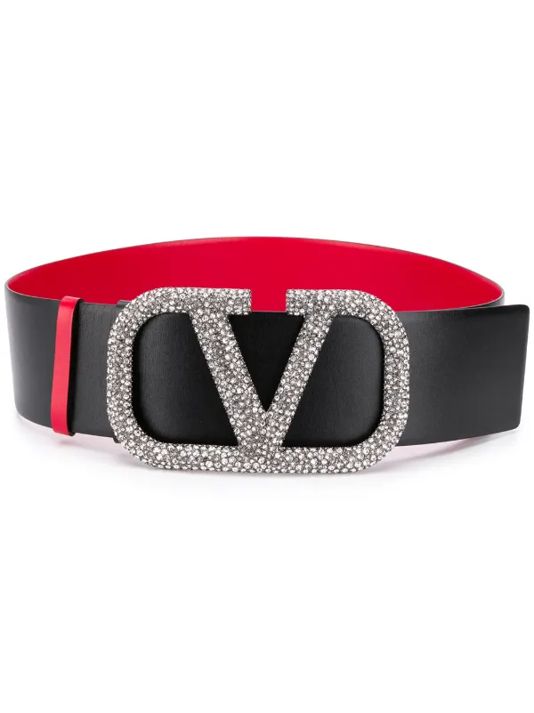 VLOGO crystal embellished belt