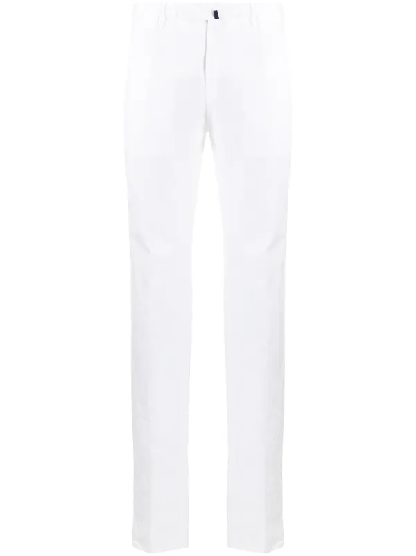 white slim fit trousers