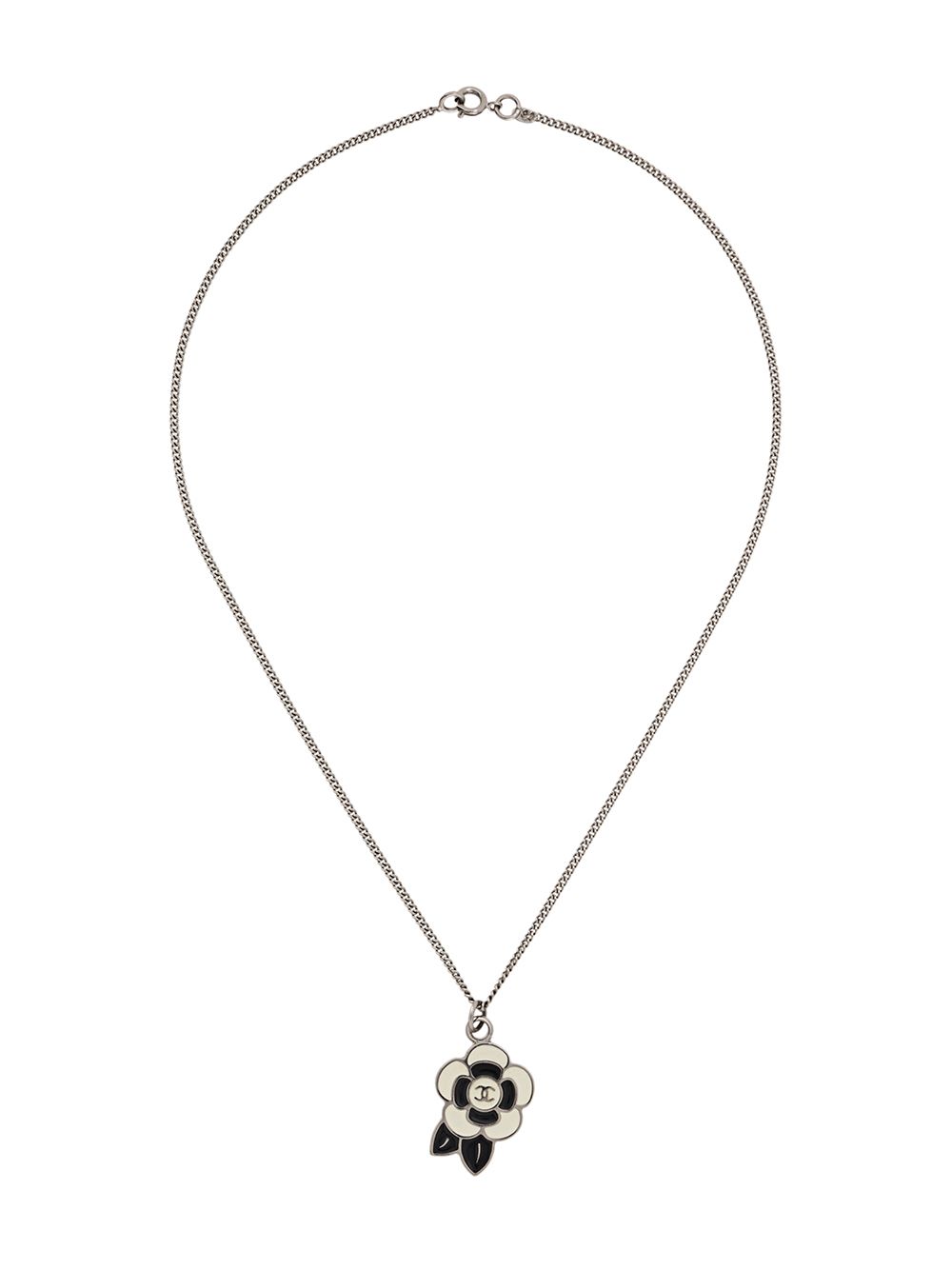 

CHANEL Pre-Owned 2005 CC floral pendant necklace - Silver