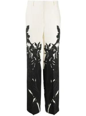womens white high waisted trousers
