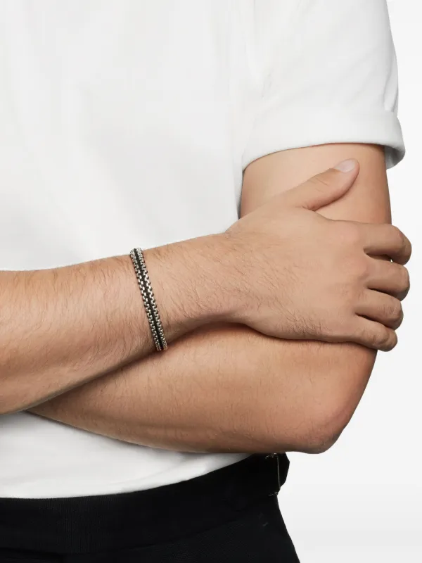 David Yurman Sterling Silver Woven Box Chain Bracelet (10mm