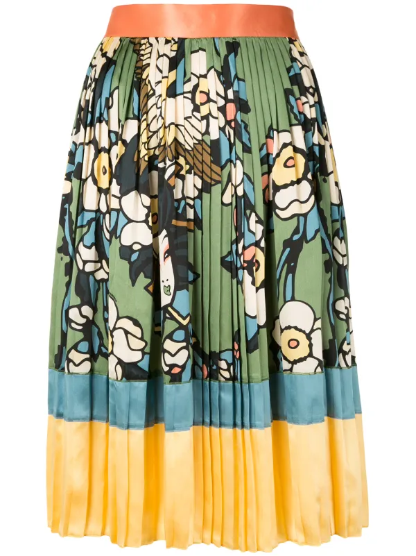 Shop Dsquared2 floral bird print skirt 