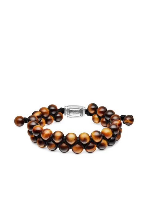 David Yurman sterling silver Spiritual Beads two-row woven bracelet (8mm)