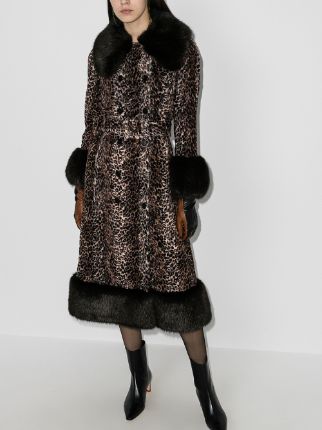 River leopard print faux fur coat展示图