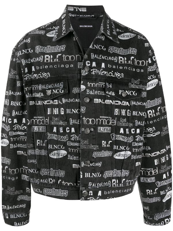 balenciaga logo print jacket