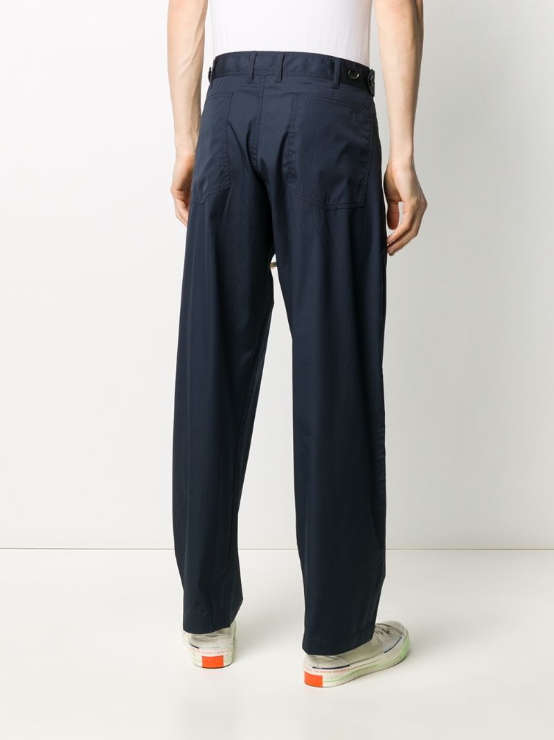 Shop Comme Des Garçons Shirt Wide-leg Cotton Trousers In Blue