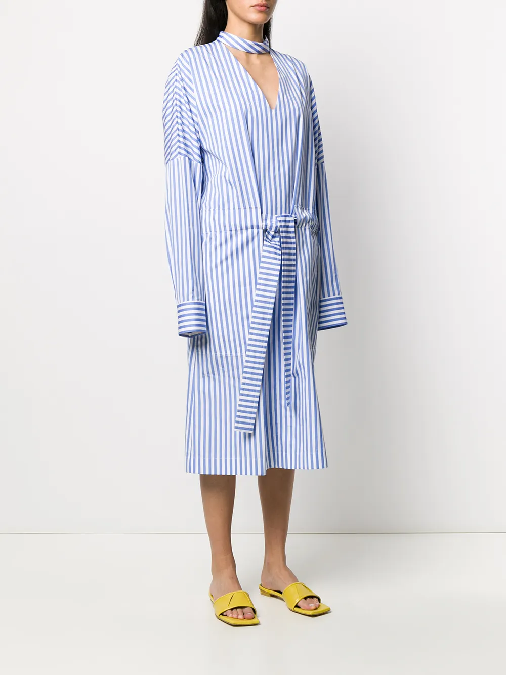 фото Jil sander платье миди в полоску