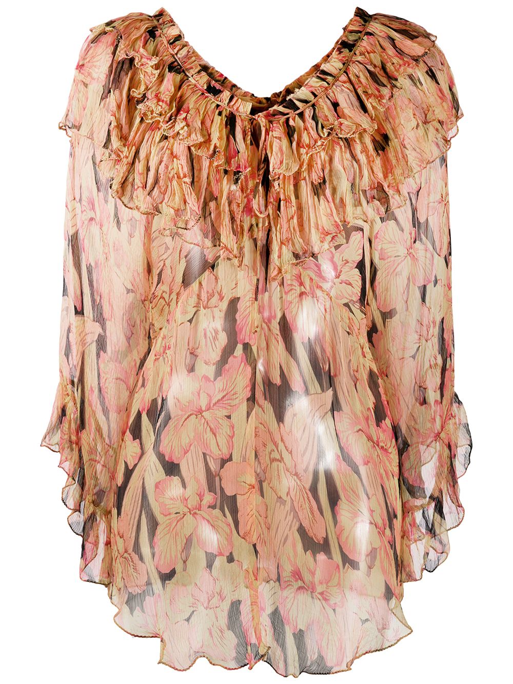 фото Mes demoiselles floral print ruffle trim blouse