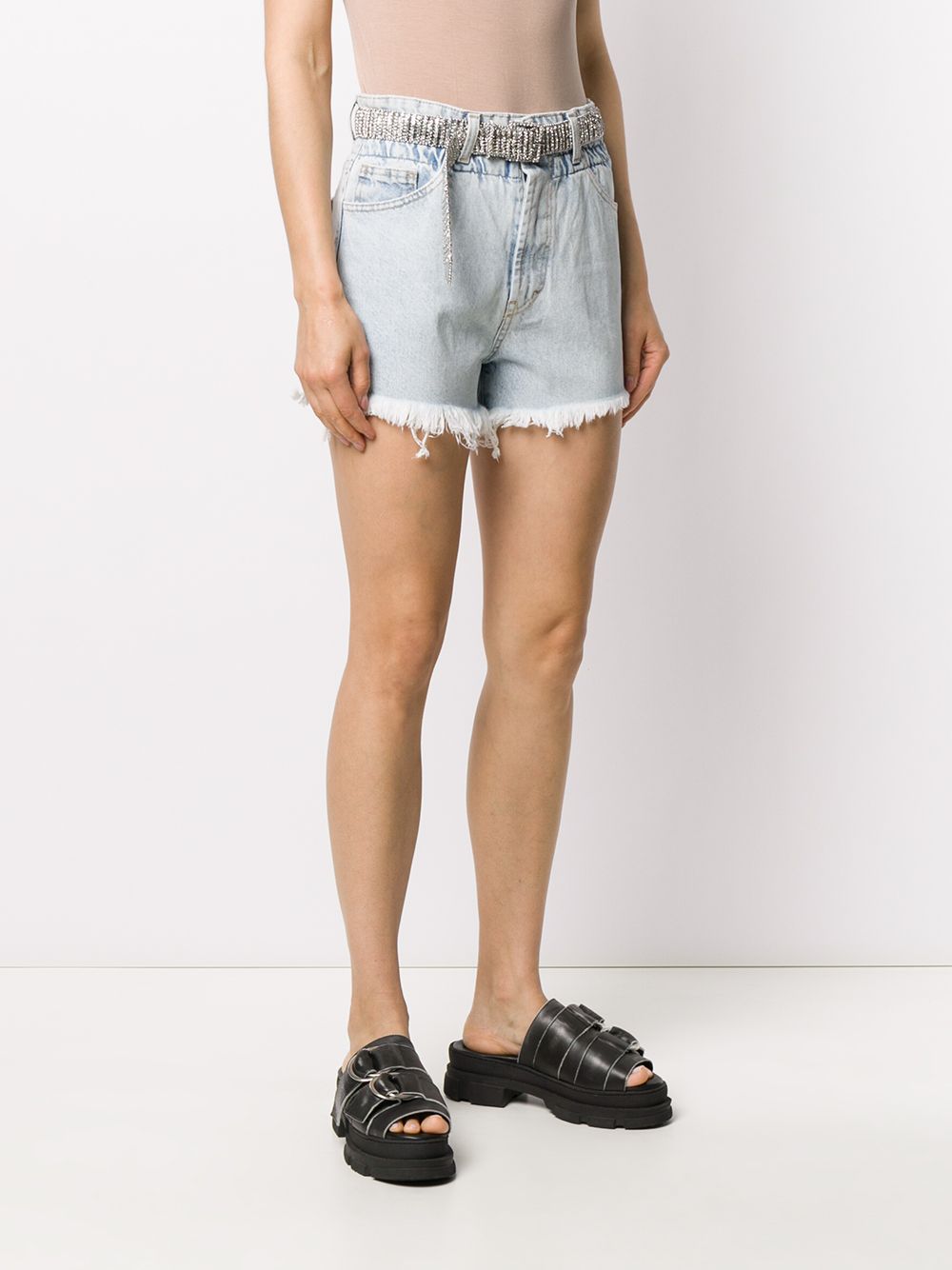 фото Ainea jewelled-belt denim shorts