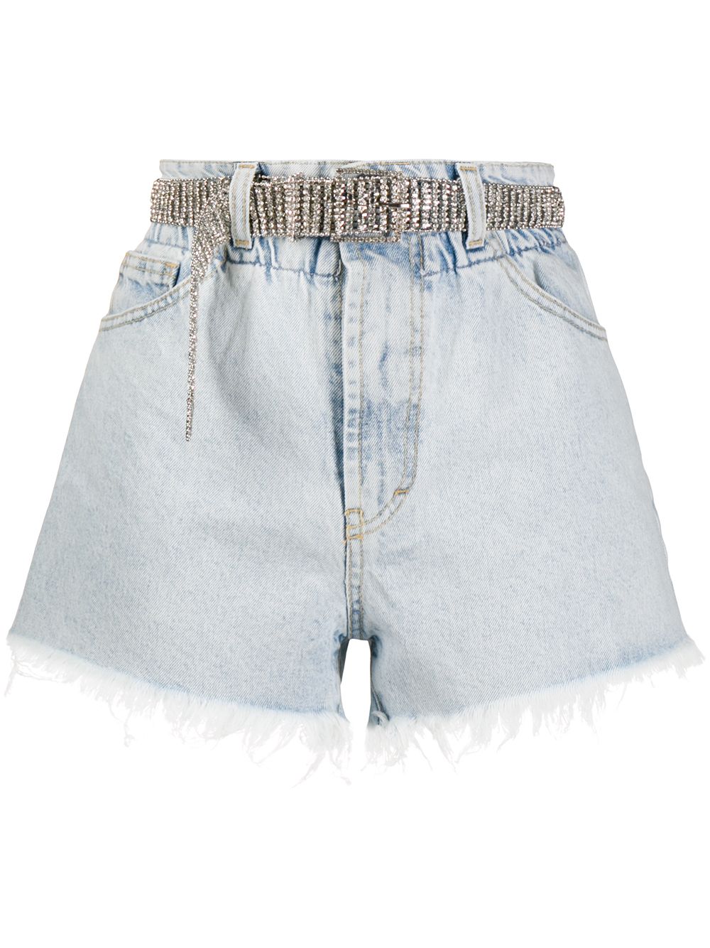 фото Ainea jewelled-belt denim shorts