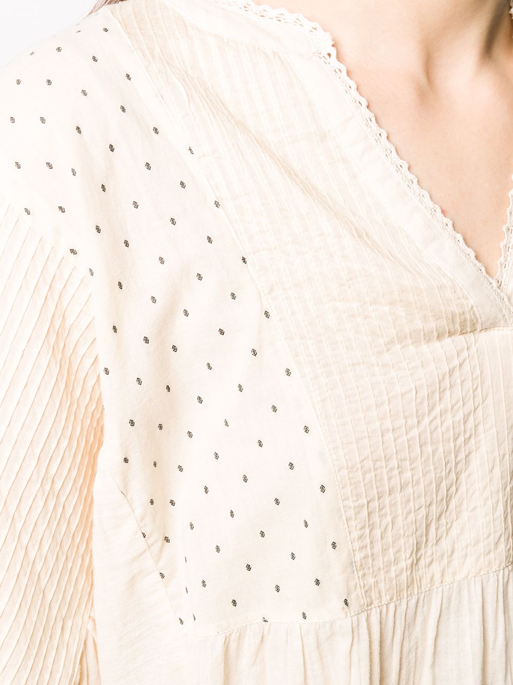 фото Mes demoiselles polka dot print pleated blouse