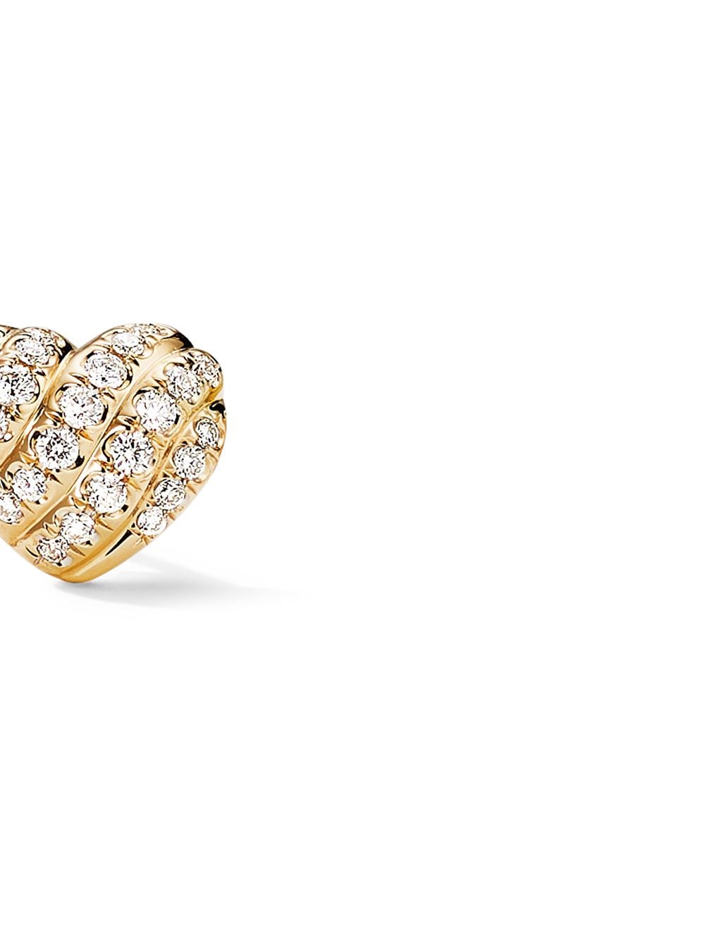 Shop David Yurman 18kt Yellow Gold Cable Collectibles Heart Stud Diamond Earrings
