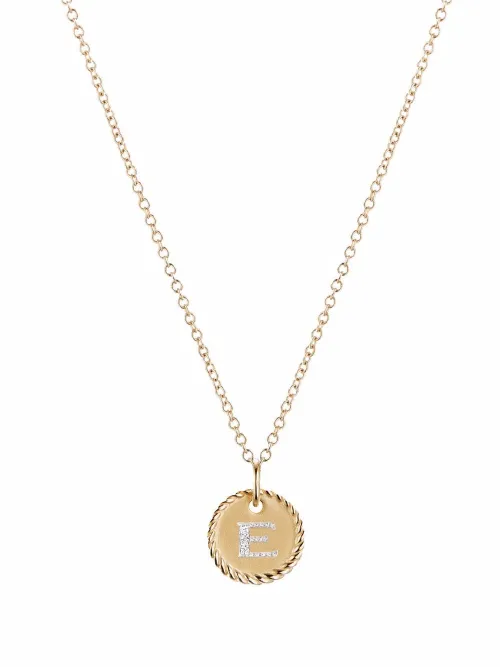 Collier en 18ct à pendentif Initial E serti de diamants - David Yurman - Modalova