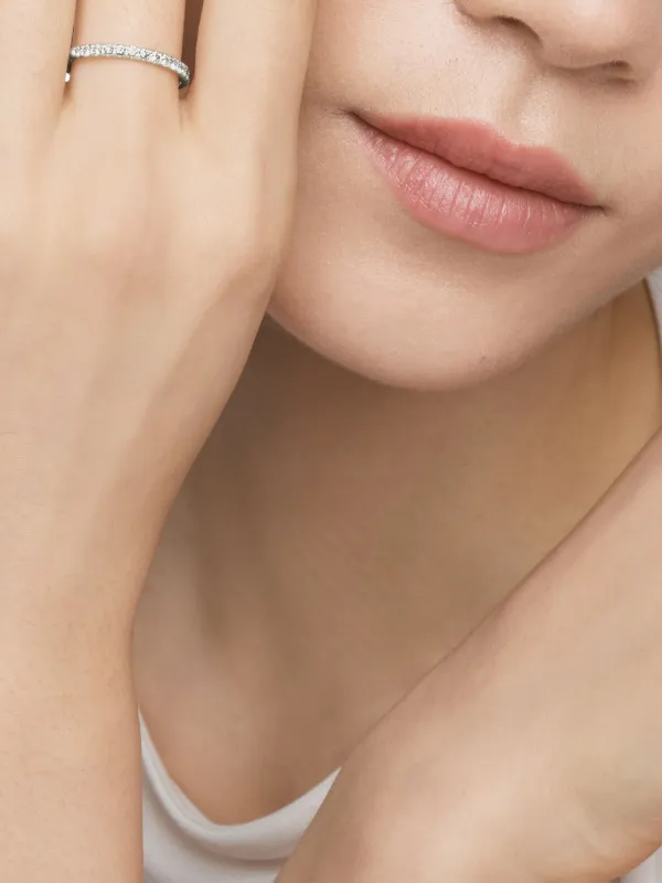 David Yurman 18kt White Gold Cable Collectibles Diamond Stack Ring (2mm)  Silver FARFETCH PH