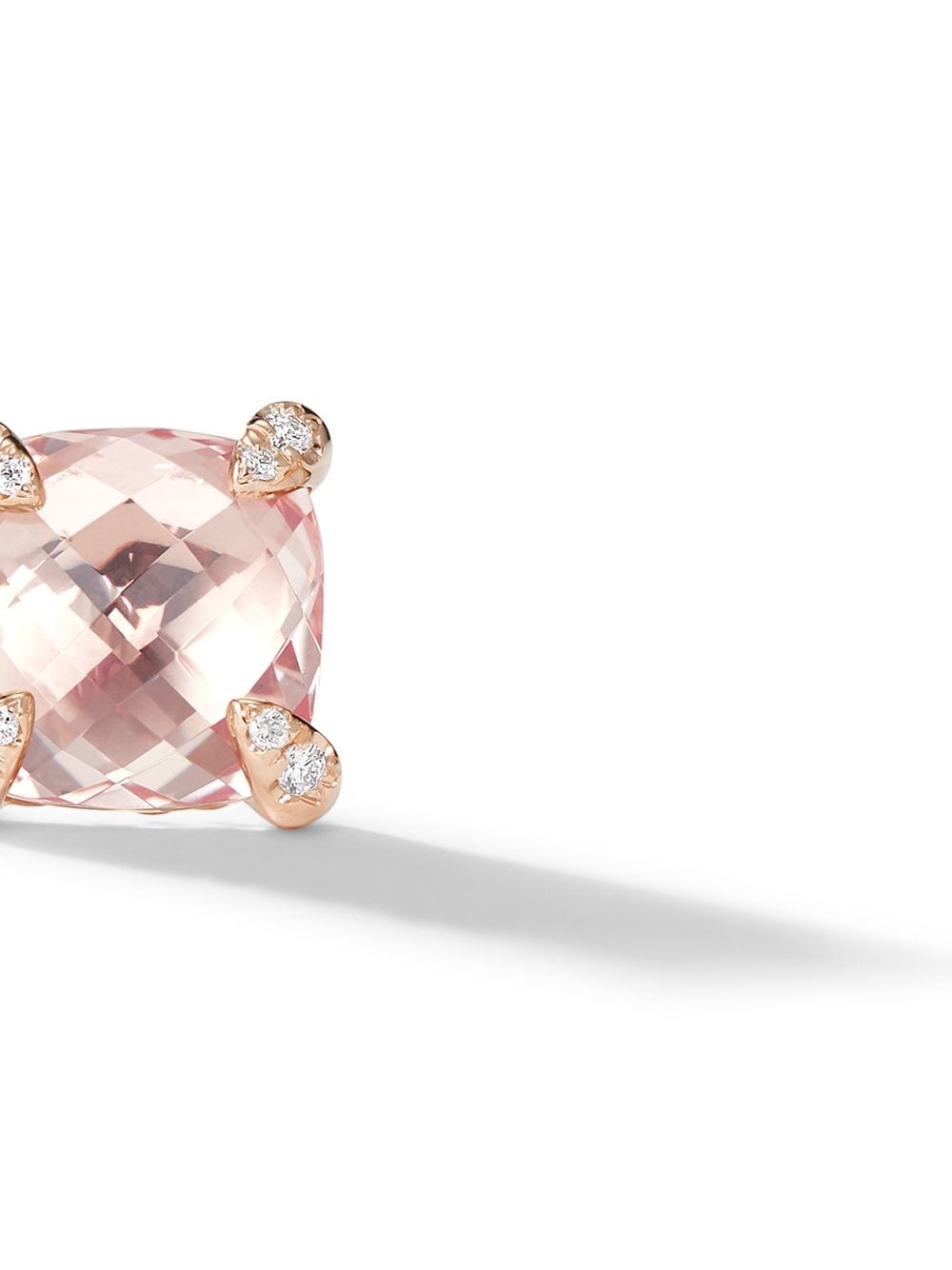 Shop David Yurman 18kt Rose Gold Chatelaine Morganite And Diamond Stud Earrings In Rosa