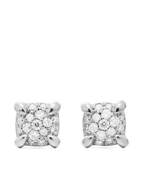 David Yurman 18kt Petite Chatelaine Weißgoldohrstecker mit Diamanten 5mm