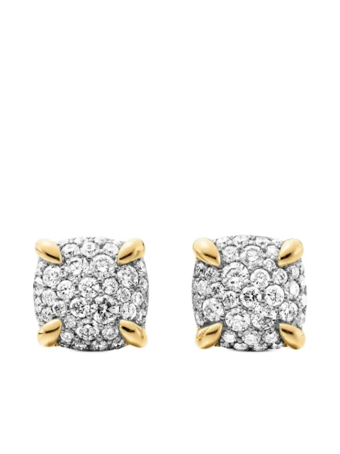 David Yurman aretes Chatelaine en oro amarillo de 18kt con diamantes en pavé de 8mm