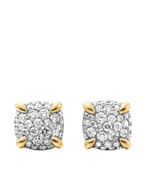 Puces d'oreilles Chatelaine en 18ct pavées de diamants (8 mm) - David Yurman - Modalova