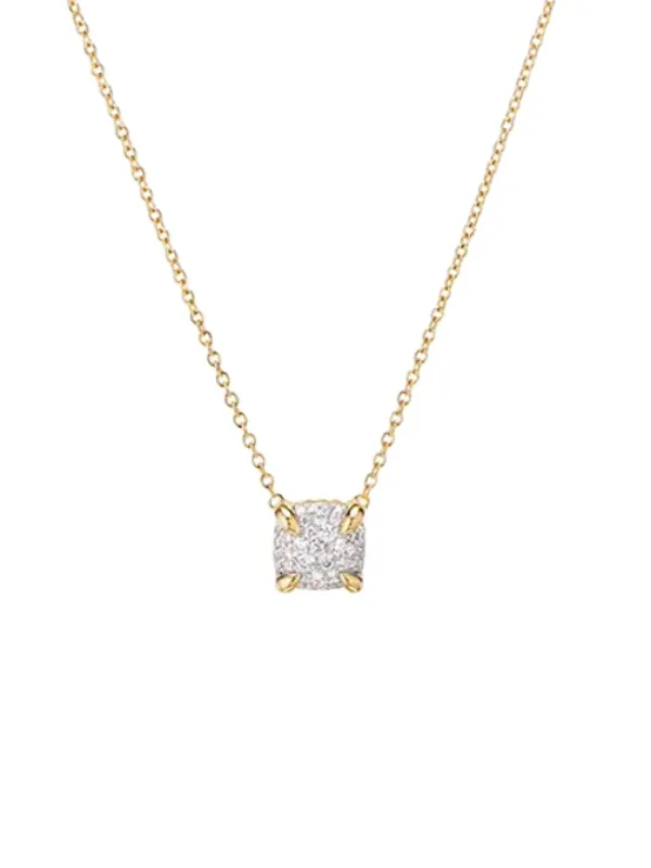 David Yurman 18kt Yellow Gold Petite Chatelaine Diamond Necklace