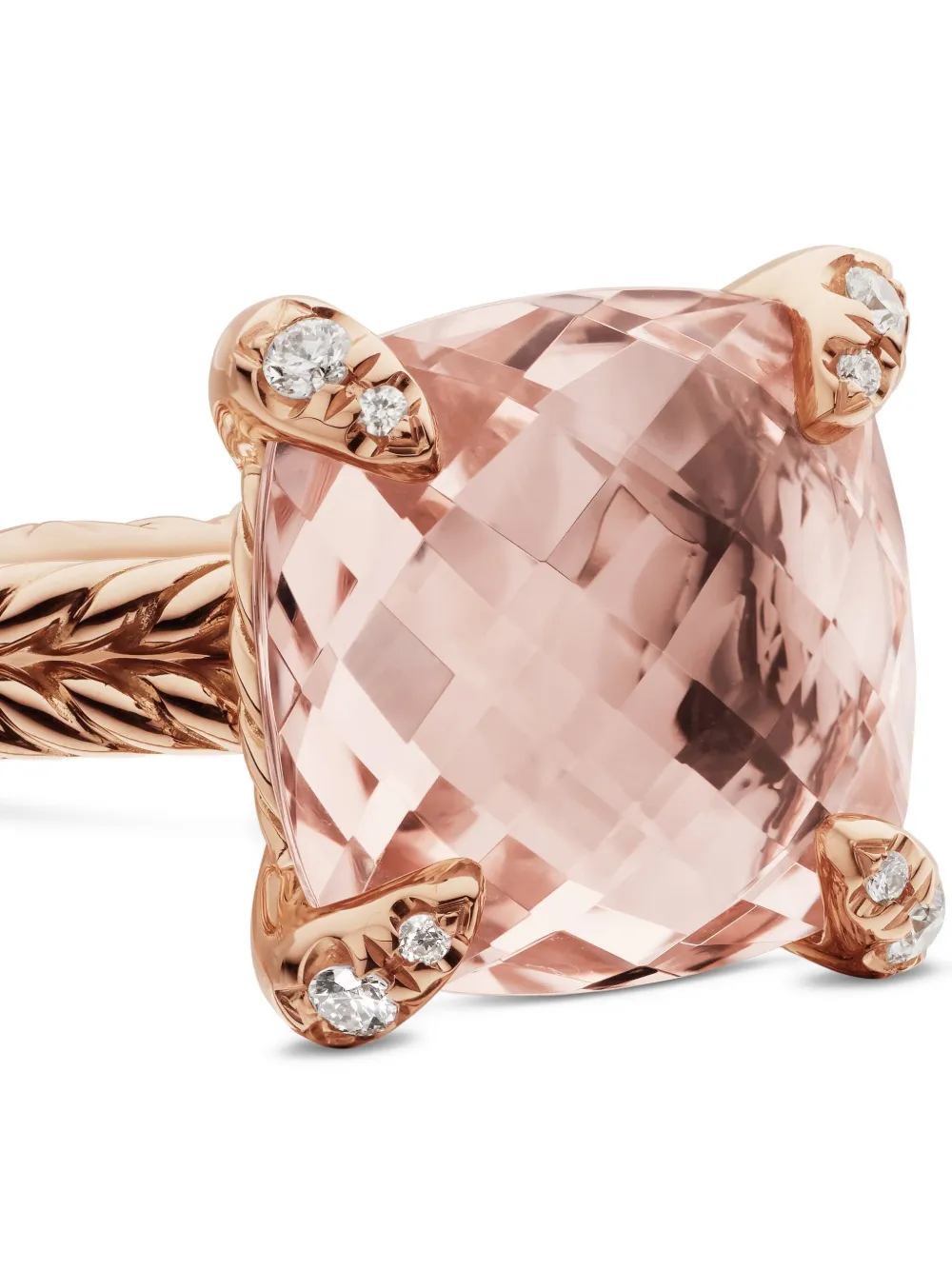 18kt Rose Gold Chatelaine Morganite And Diamond Ring (11mm)