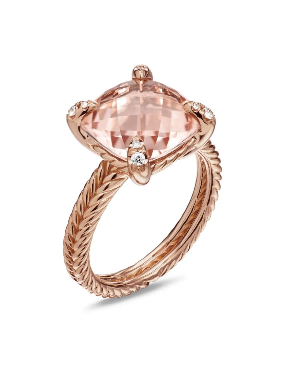 18kt Rose Gold Chatelaine Morganite And Diamond Ring (11mm)