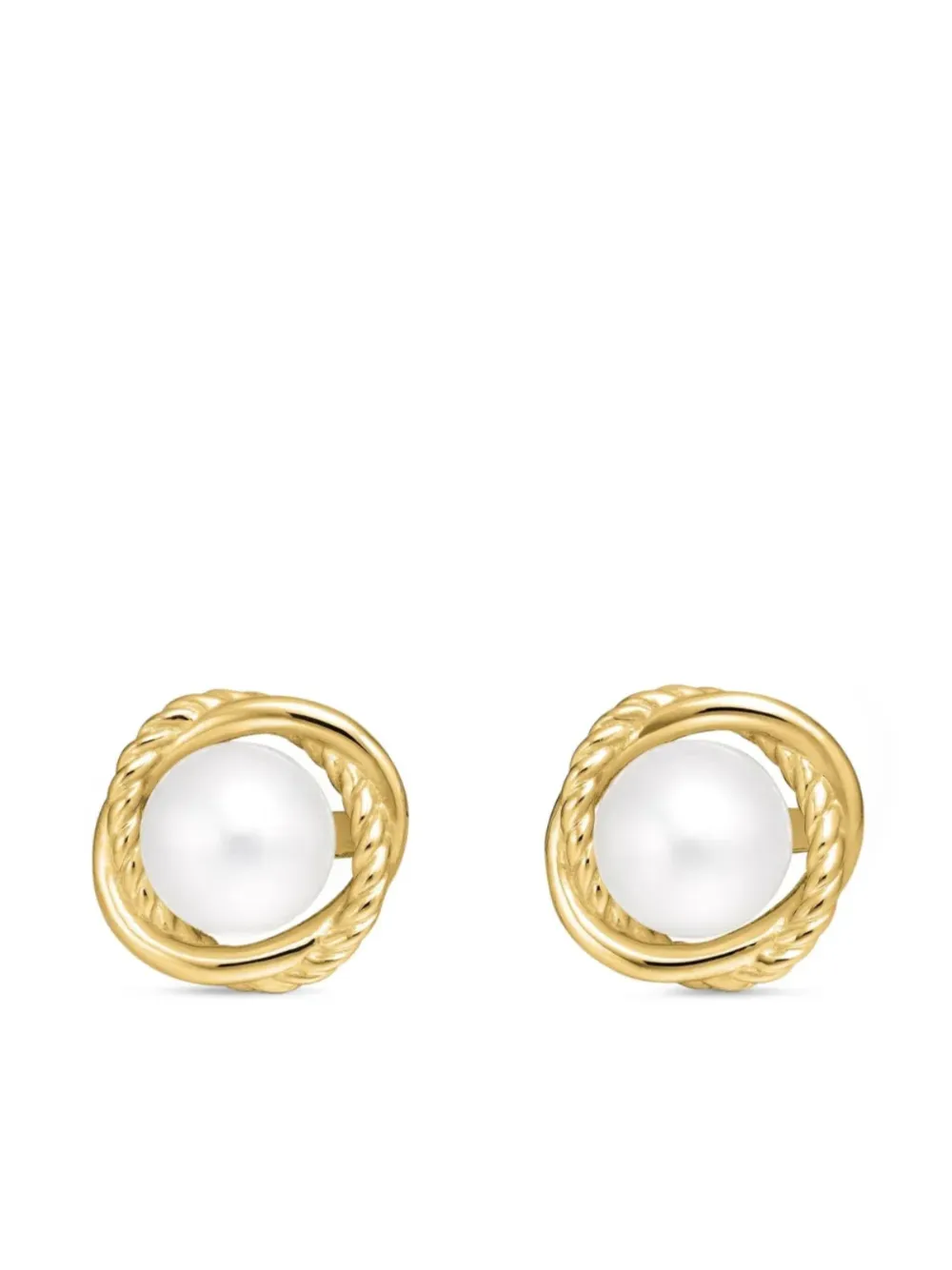 David Yurman Crossover Infinity パール ピアス 10mm 18Kイエローゴールド - ゴールドトーン David Yurman Crossover Infinity パール ピアス 10mm 18Kイエローゴールド - ゴールドトーン