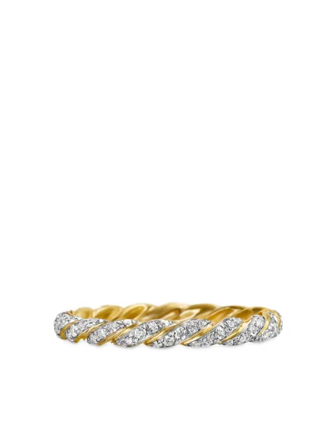 David Yurman 18kt yellow gold Pavé Petite diamond band ring (2.8mm)