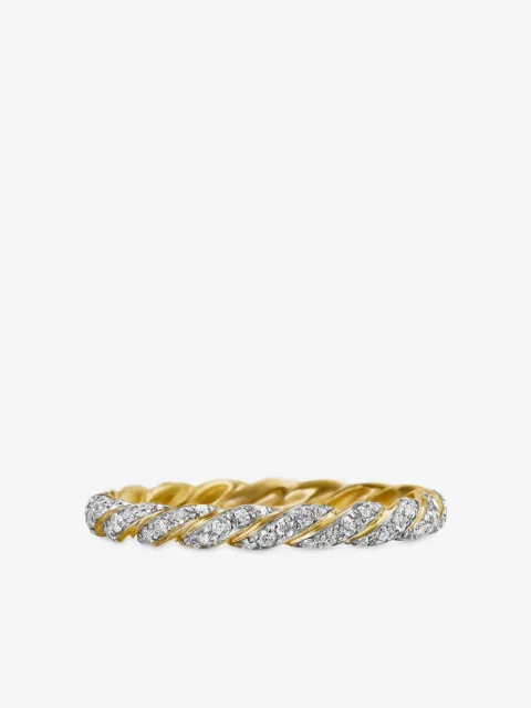 David Yurman 18kt yellow gold Pavé Petite diamond band ring (2.8mm)