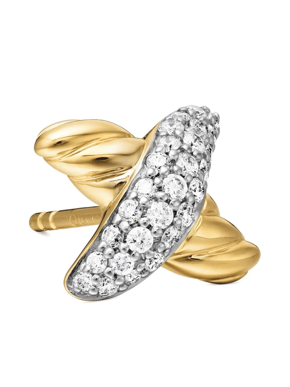 18kt Yellow Gold Petite X Diamond Stud Earrings (8.4mm)