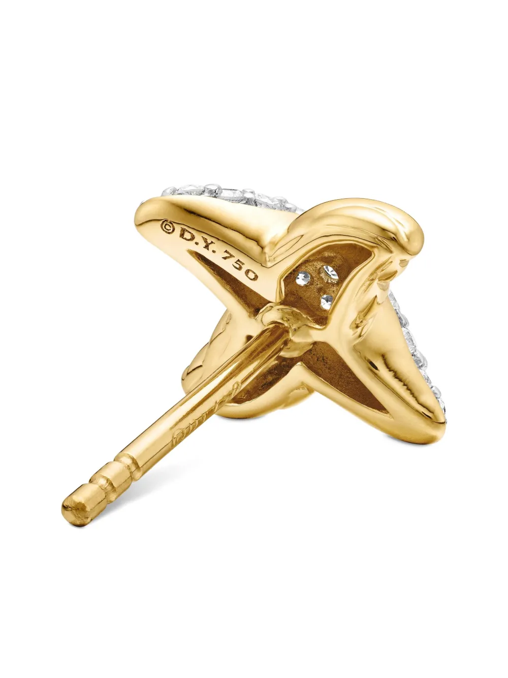 18kt Yellow Gold Petite X Diamond Stud Earrings (8.4mm)