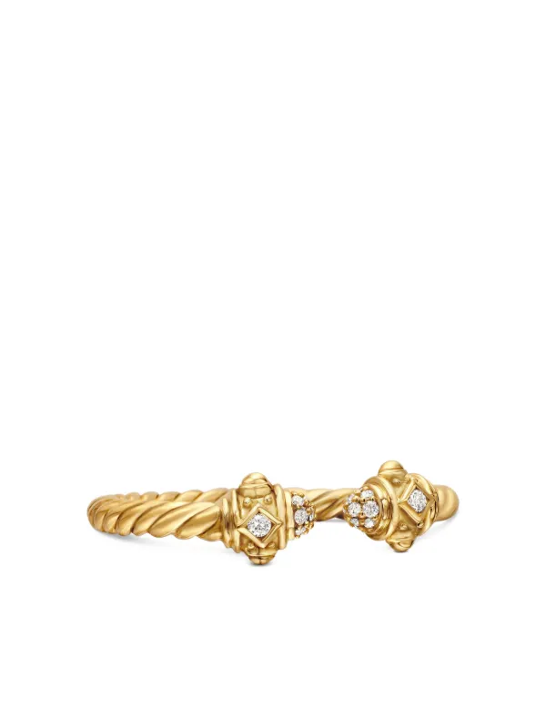 David Yurman 18kt Yellow Gold Renaissance Diamond Ring (2.3mm)