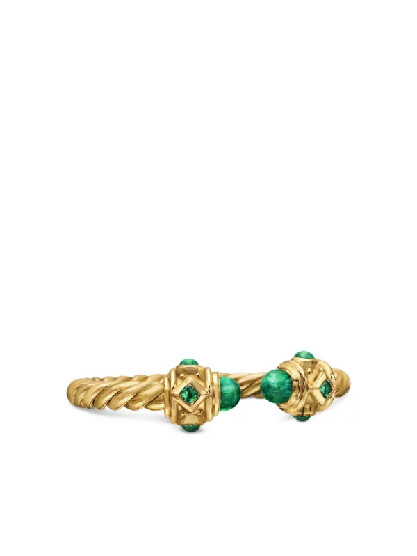 David Yurman 18kt Yellow Gold Renaissance Emerald Ring (2.3mm)