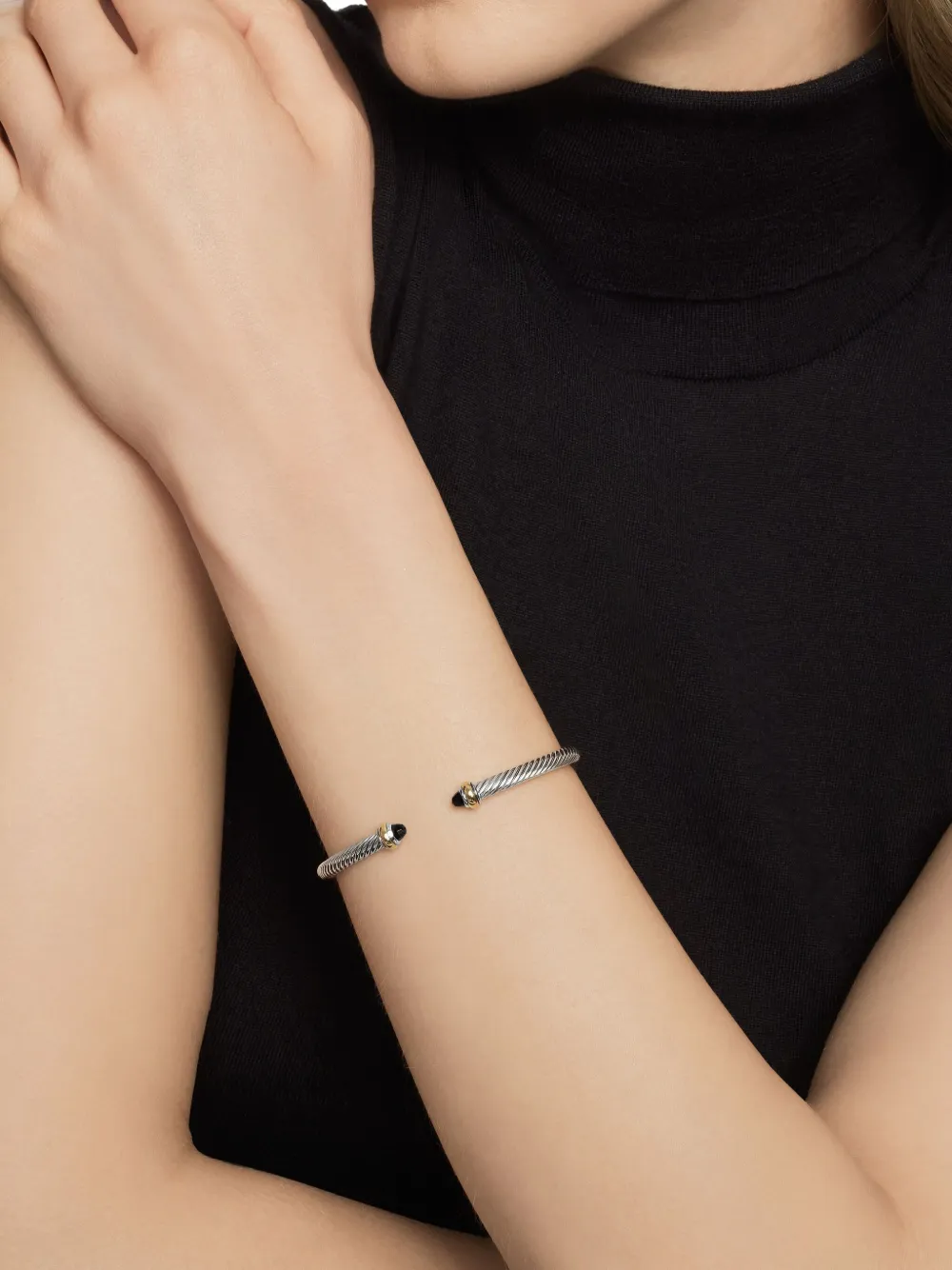 David Yurman 18kt yellow gold and sterling silver Classic Cable bracelet (4mm) | Image 2