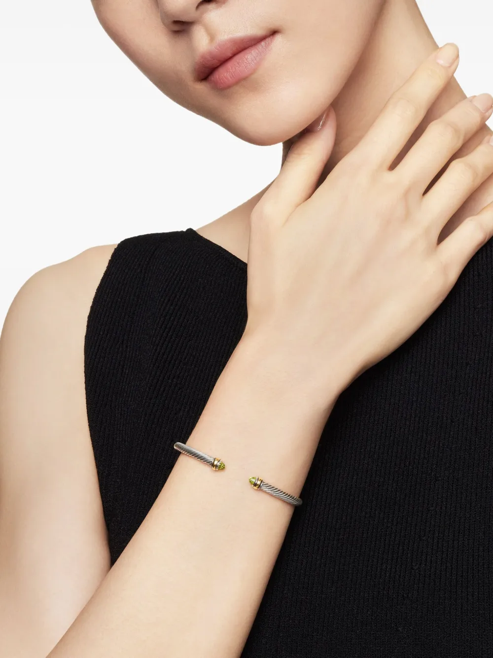 David Yurman 18kt yellow gold and sterling silver Classic Cable bracelet (4mm) | Image 2