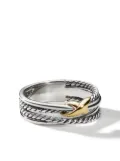 David Yurman 18kt yellow gold and sterling silver X Crossover band ring (6mm)