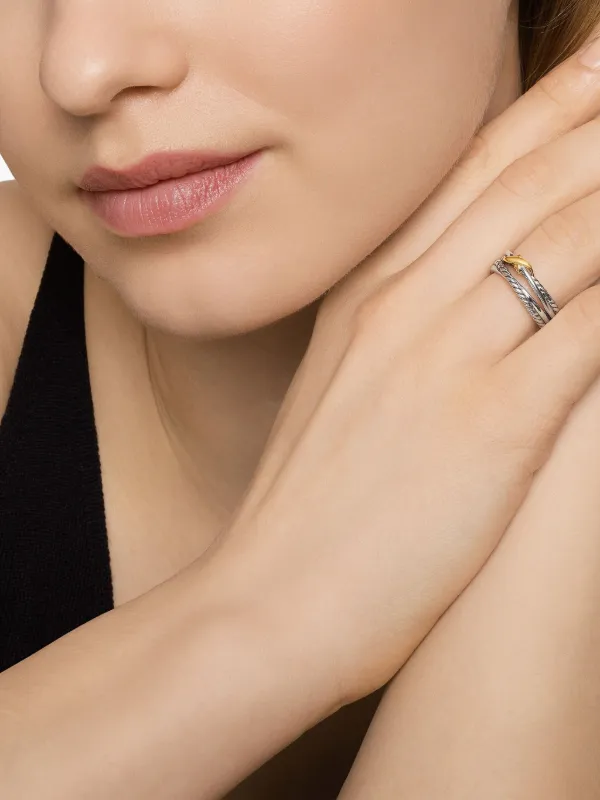 David Yurman 18kt Yellow Gold And Sterling Silver X David Yurman 18kt Yellow Gold And Sterling Silver X