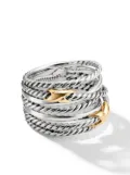 David Yurman 18kt yellow gold and sterling silver Double X Crossover ring (13mm)