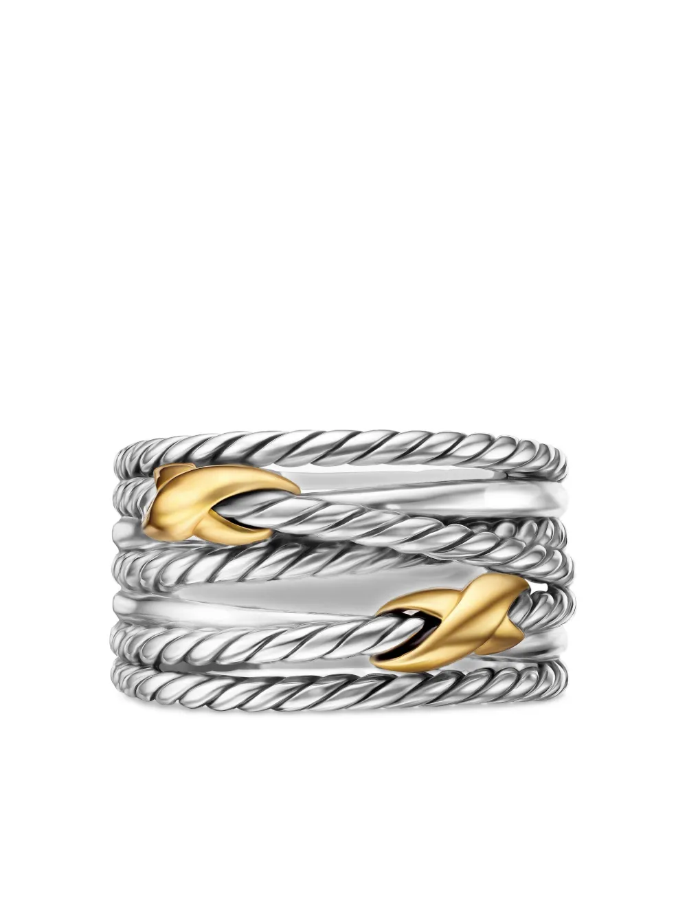David Yurman 18kt Yellow Gold And Sterling Silver Double X