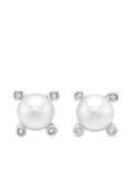 David Yurman sterling silver pearl and diamond stud earrings (7.4mm)
