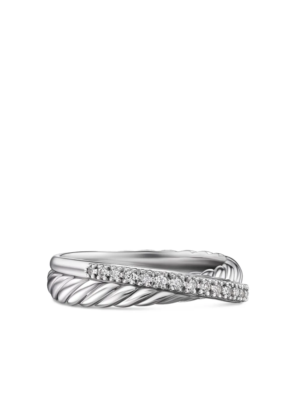 David Yurman Crossover ダイヤモンド リング 5.3mm スターリングシルバー - シルバートーン David Yurman Crossover ダイヤモンド リング 5.3mm スターリングシルバー - シルバートーン
