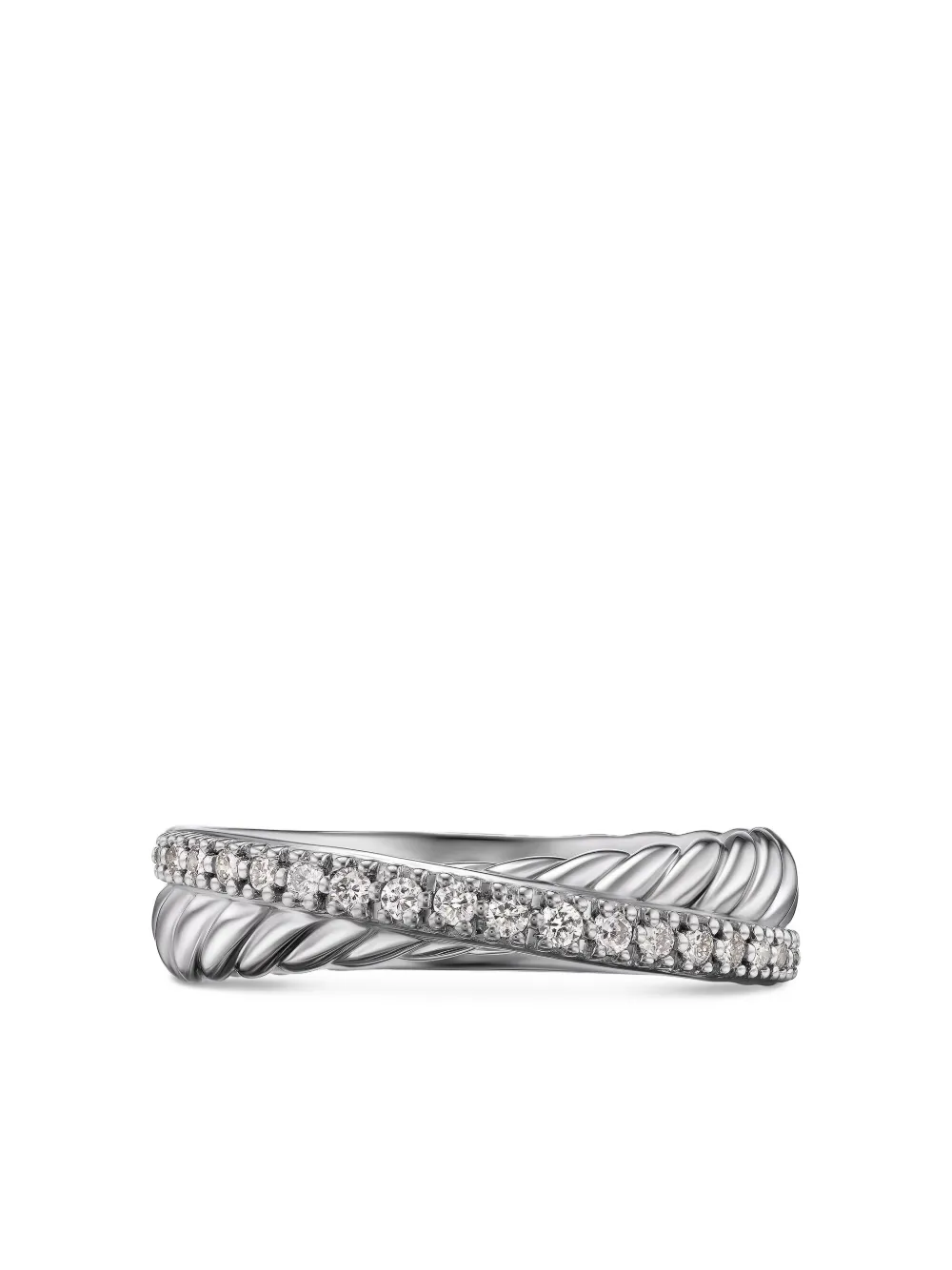 David Yurman Sterling Silver Crossover Diamond Ring (5.3mm), view 5