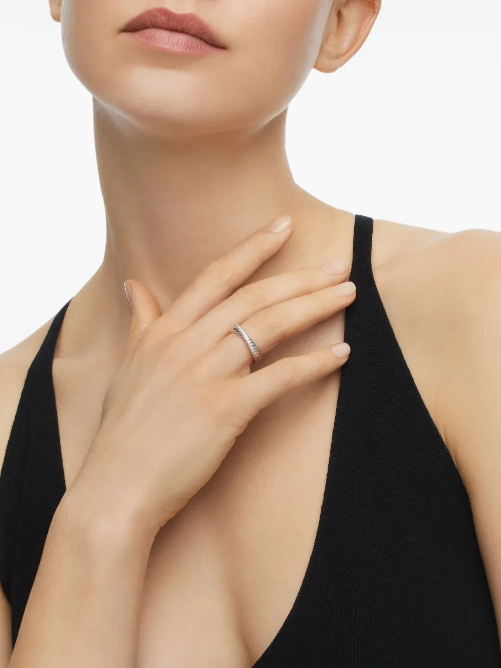 David Yurman 纯银 Crossover 钻石戒指（5.3毫米） | Image 2