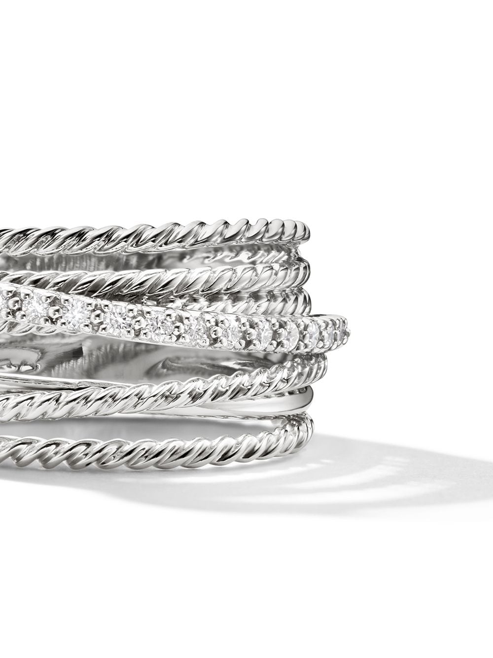 Image 2 of David Yurman sterling silver Crossover diamond ring