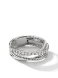 David Yurman sterling silver Crossover diamond band ring (6.8mm)