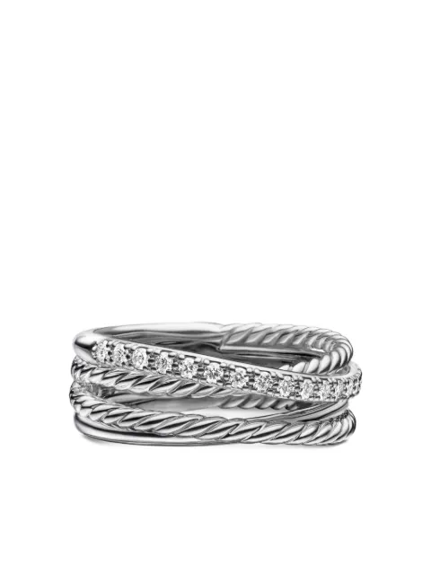 David Yurman bague Crossover en argent sterling sertie de diamants